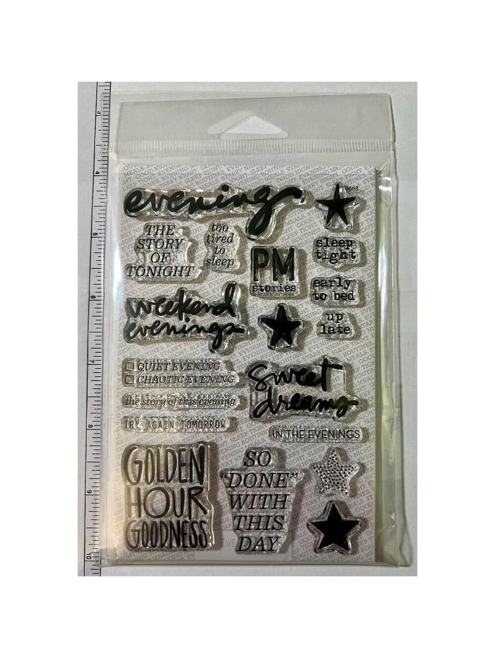 Ali Edwards Story Stamp Evenings Cling Stamps Set Scrapbooking Journaling
